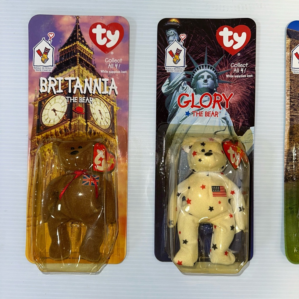 New McDonald’s Beanie Babies Plush Bear Set Ronald McDonald House 1999 lot NIB - Picture 4 of 8